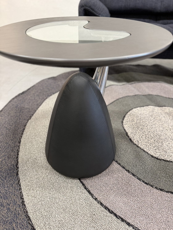 Image 1 of Leolux Cherubino Beistelltisch, schwarzes Leder