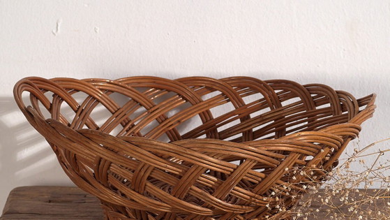 Kleine antieke rieten mand (ca. 1920) #3 – Decoratieve objecten, Wicker, Rattan, Rustic (photo 3 of 9)