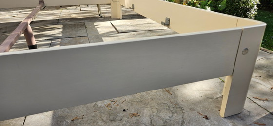 Vintage alert! Midcentury Space Age headboard with 70s Auping bed frame, Bedroom accessories, Metal, Wood (photo 20 of 48)
