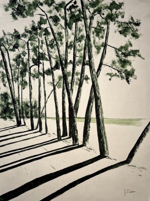 Tusche auf Naturpapier. Format 40x30cm.