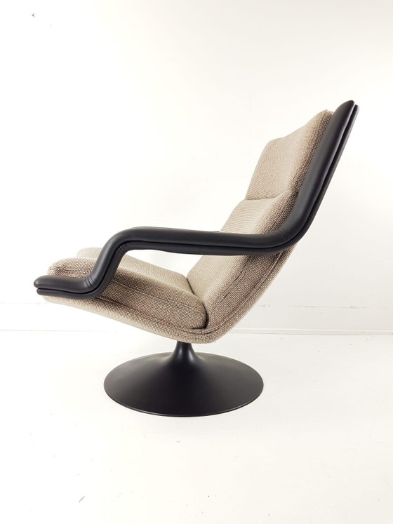 Poltrona girevole Artifort vintage in tessuto Ploeg pelle beige marrone – Poltrone, Wool, Metal (photo 10 of 10)