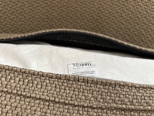 Minotti Hamilton three-seater sofa and two-seater sofa/chaise longue