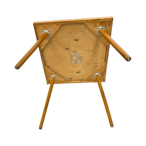 Mesa de centro Alfred Busch, Alemania, década de 1960, vidrio y madera de haya