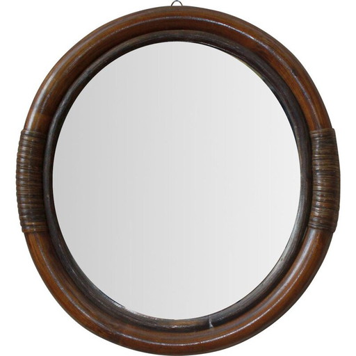 Miroir ovale en bambou, 1960