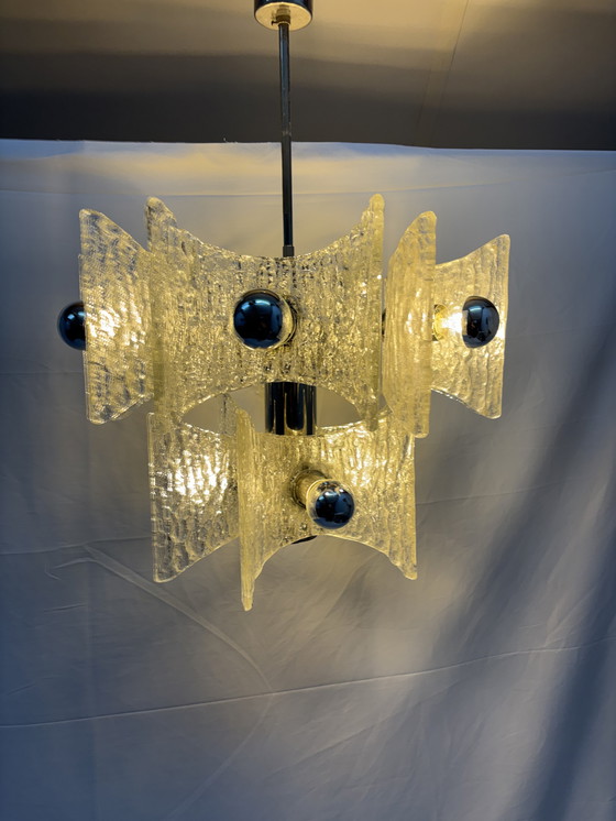 Image 1 of Vintage sputnik ijsglas hanglamp Kaiser Leuchten space age