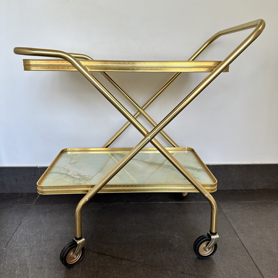 Image 1 of Vintage folding bar cart / serving trolley – 1970s