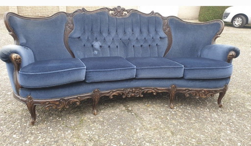 Louis-XIV-Sofa mit Sesseln – banken, Textile, Wood