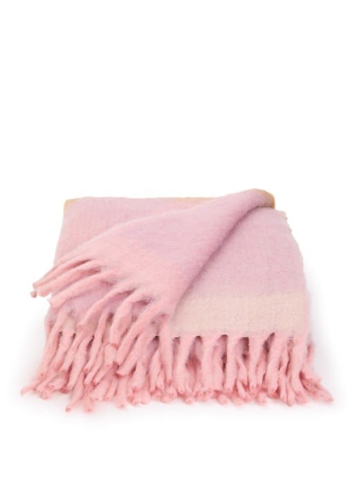 Image 1 of Plaid Zapotec soft lilac recycled throw from Malagoon