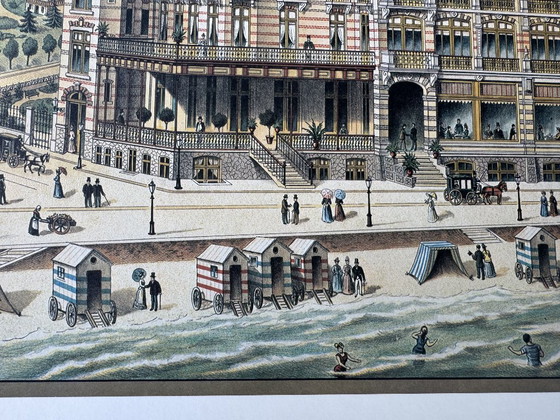 Daveluy - Mappamundi - Grand Hôtel De Knocke / Knokke Poster - 1980s – Lithographs & prints, Paper (photo 3 of 6)
