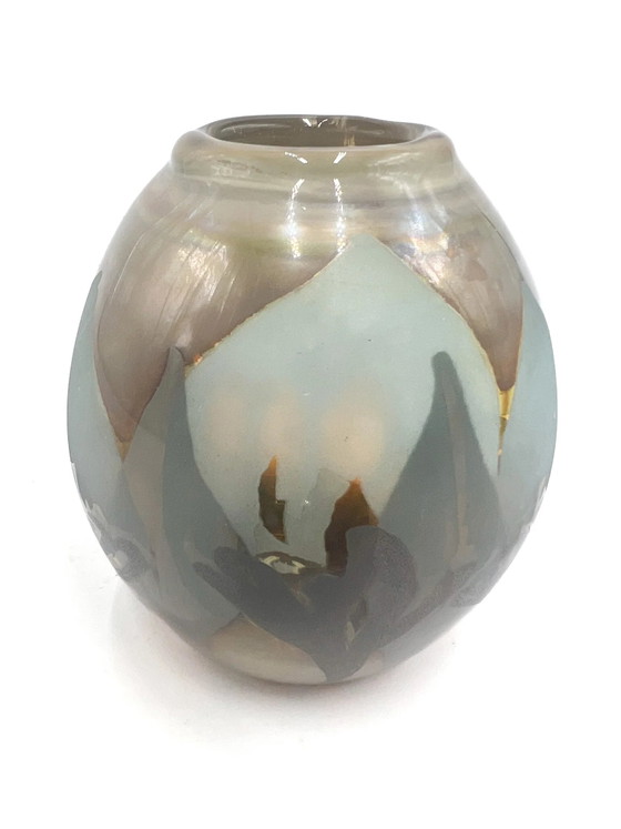 Vase en verre multicolore des années 1980 par Vera Walther (photo 3 of 4)
