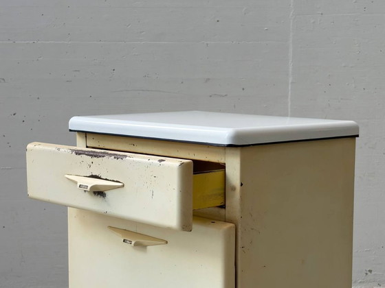 Image 1 of Industrial steel sheet chest of drawers by R. Daurat, France, 1950s