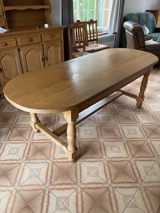 Image 1 of Solid oak farmhouse table 2.20m