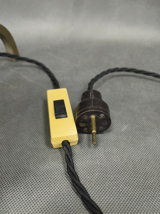 Image 1 of Rare Bauhaus Nickel Table Lamp with Glass Diffuser, 1930s