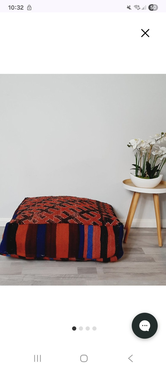 Image 1 of Pouf kilim marocchino, cuscino di seduta vintage