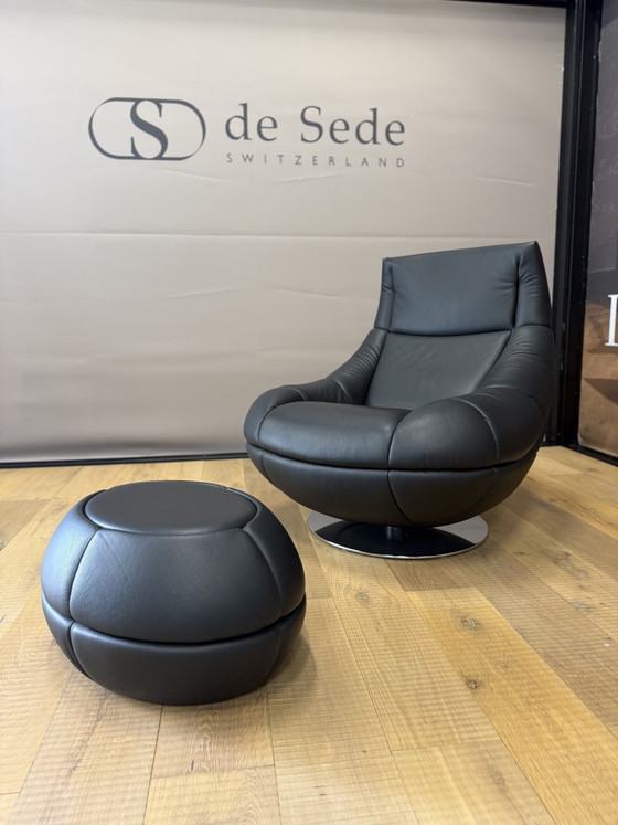 De Sede 166 Armchair with Ottoman Black Leather (photo 13 of 15)