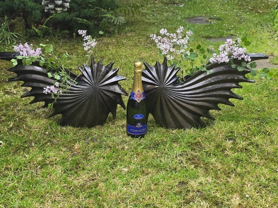 Image 1 of Set Of 2 Large Aluminum Vases, Falling Star