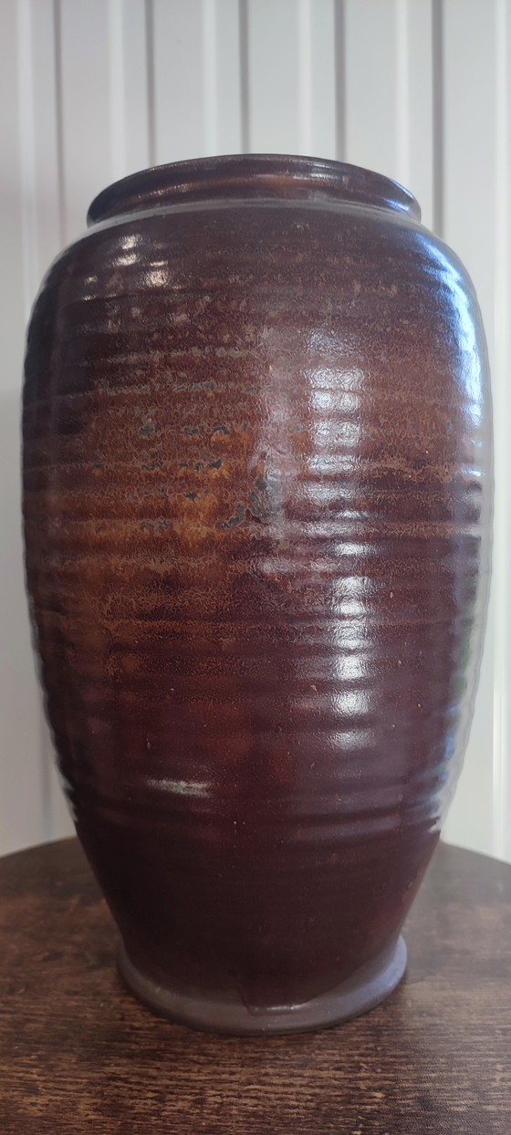 Image 1 of Grand vase en grès signé Hassan Domjean
