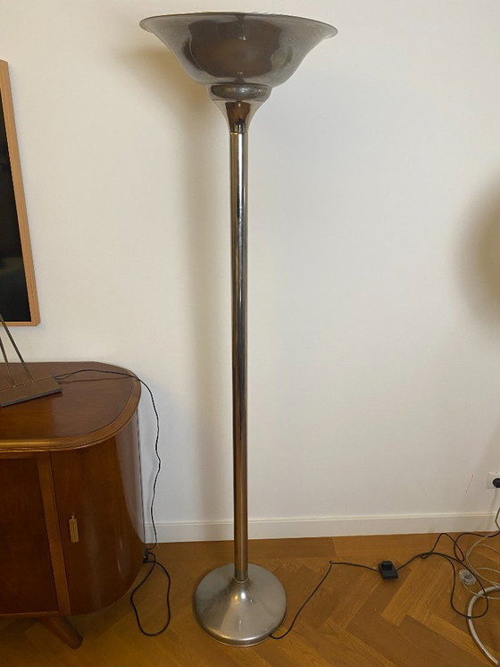 Image 1 of Coppia di lampade da terra Art Déco - Nichel, ispirate a Demeyere