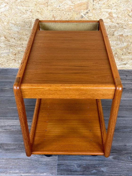 Image 1 of 60s 70s teak table side table newspaper stand Danish Design