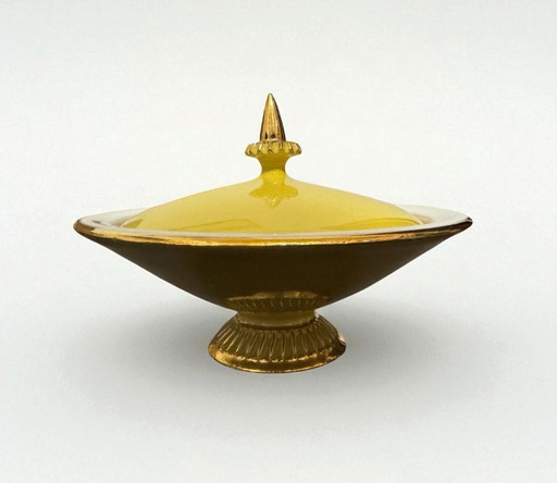 Juego de té y café de cerámica florentina, estilo Art Déco, años 50