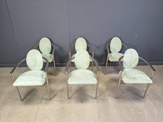 Image 1 of Vintage eetkamerstoelen van Belgo chrom, set van 6 - jaren 80