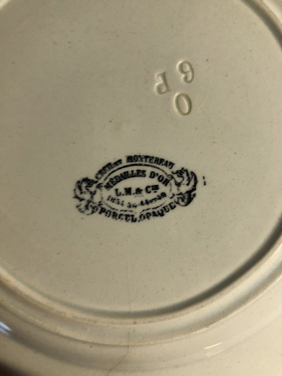 Image 1 of 3x Creil and Montereau talking plates (19th c.)