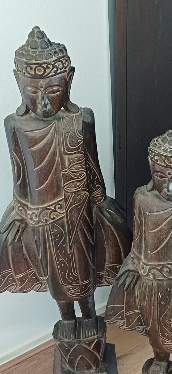 Image 1 of 2 statue di legno.