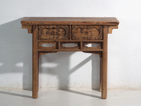 Consolle antica in pino con due cassetti – Cina, circa 1930 – Console (photo 28 of 40)