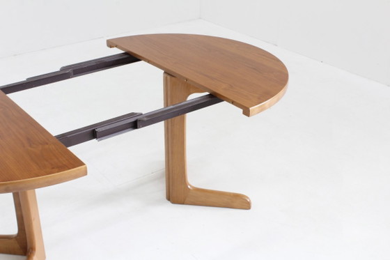 Image 1 of Vintage Danish round extendable dining table 1960s