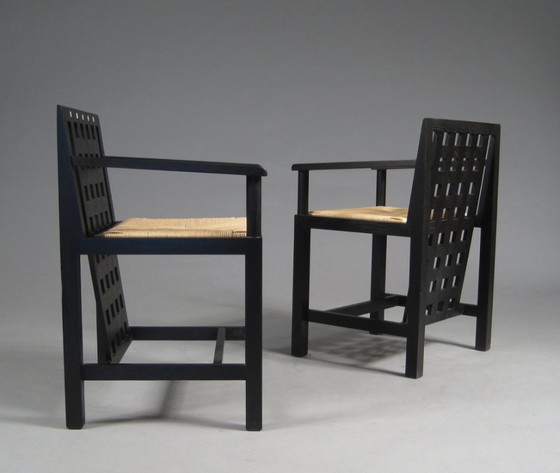 2 Stoelen, Reproductie, Candida Cottage Chair, Charles Rennie Mackintosh, Nieuw – Fauteuils, Wood, Textile (photo 2 of 5)