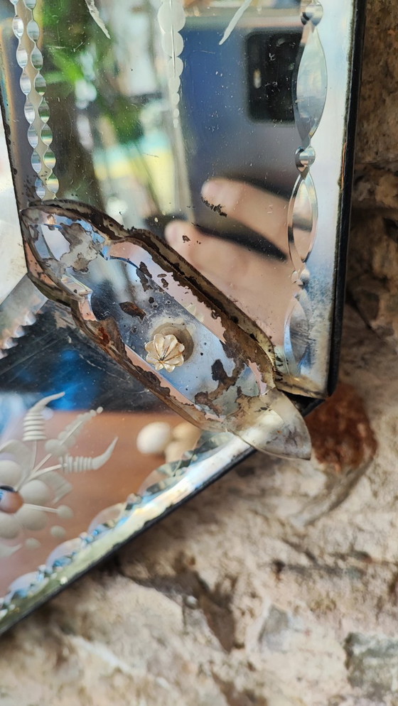 Image 1 of Specchio veneziano in vetro di Murano - XIX secolo