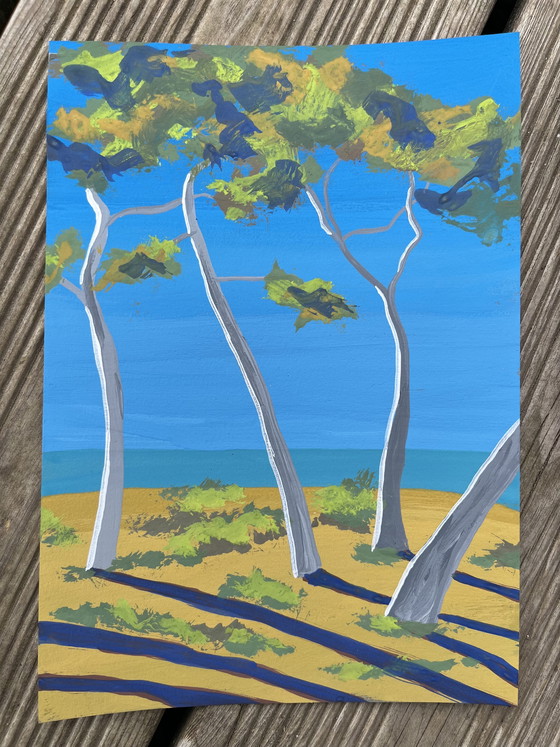 Image 1 of 3 pinturas al gouache sobre papel A5 (21x15cm)