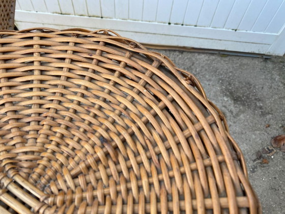 Image 1 of Bancone da bar vintage anni '50 con due sgabelli in rattan e metallo