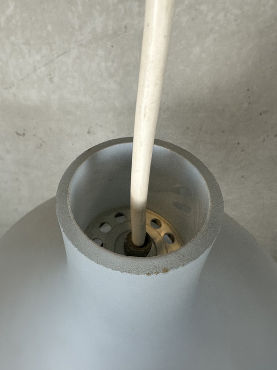 Image 1 of 2x vintage opaline hanglampen - pastelblauw