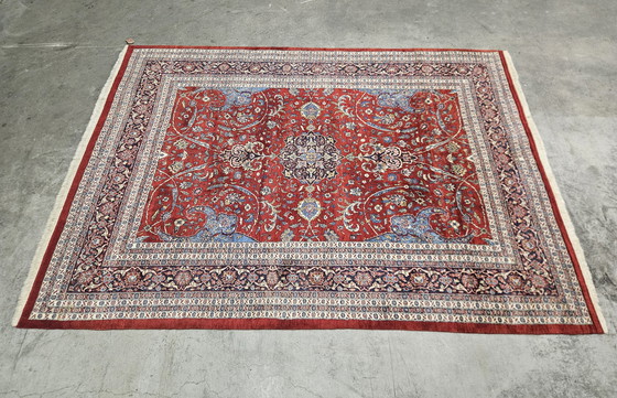 Image 1 of Medallón de alfombra Saruk de lana oriental anudado a mano 247x344cm