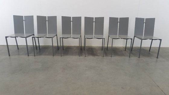 Image 1 of 6x Frans van Praet vintage stoelen belgo chrom 2000s minimalistisch design