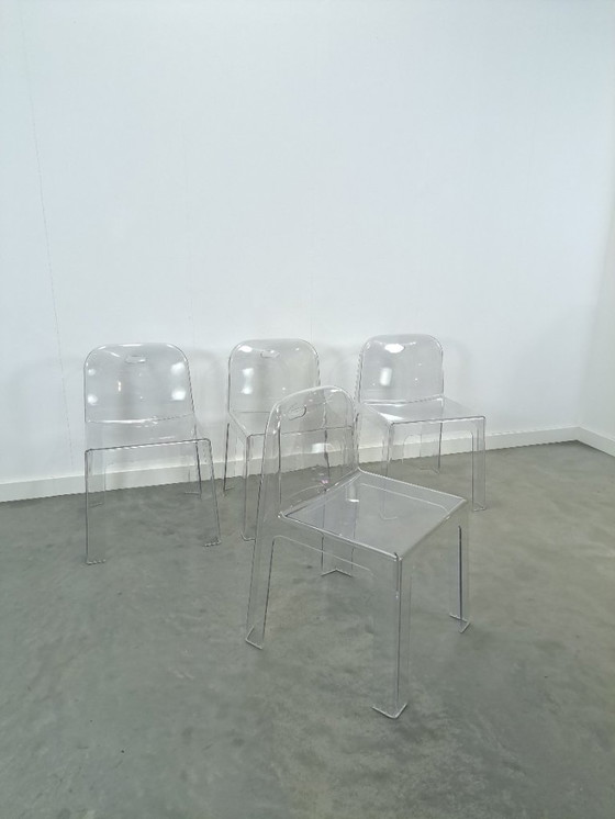 Image 1 of Design plexiglas stapelbare stoelen Trono by Sottsass Associati 2005 Segis Italy
