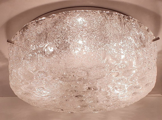 Lámpara de techo Hillebrand Murano Ice Glass de la década de 1970. – Plafones, Chrome (photo 10 of 35)
