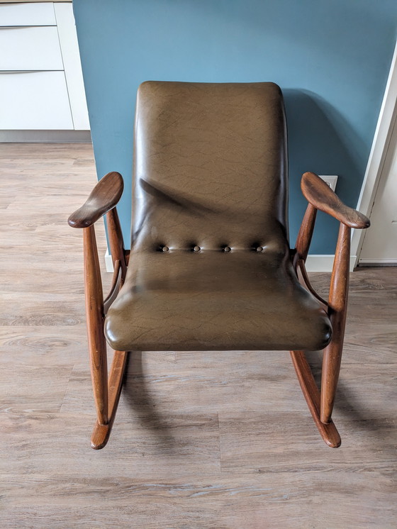 Image 1 of Rocking Chair vintage Webé Louis Teeffelen design rétro