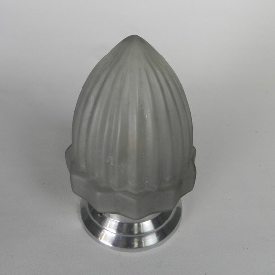 Image 1 of Art-Deco-Deckenleuchte mit mattiertem Glasschirm, 1930er Jahre