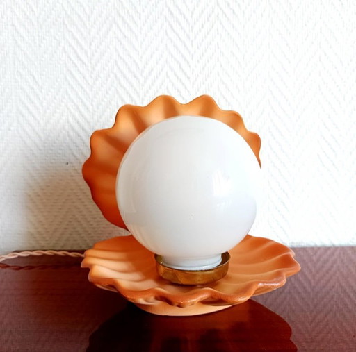 Vintage Seashell Lamp 1980 – tafellampen, Ceramic