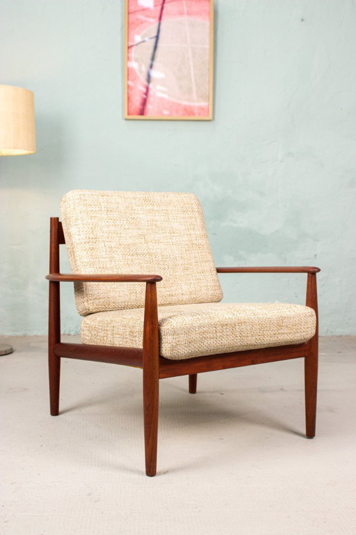 Fauteuil Grete Jalk, fauteuil facile, teck vintage, France et fils