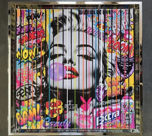 ELMAGO - Marilyn Monroe pop bubble Codebarre signed