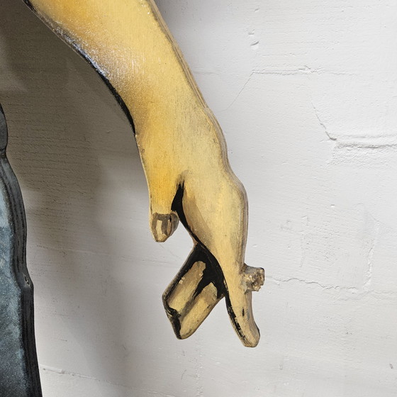 Image 1 of Panneau/figurine/découpe en bois fait à la main de James Dean