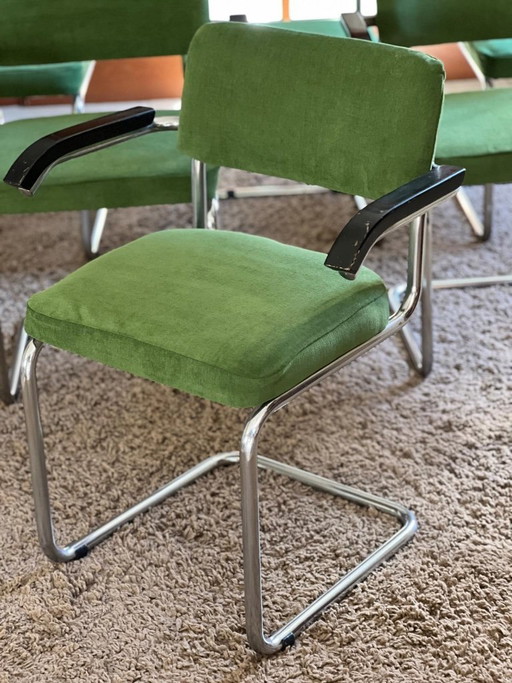 Conjunto de 6 sillones Marcel Breuer S64 para Thonet 1950