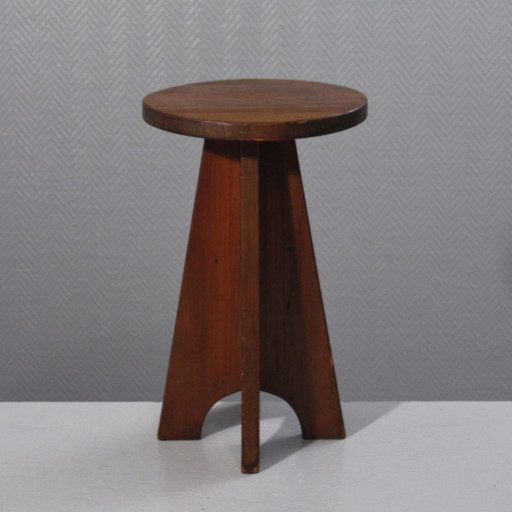 Modernist stool in solid pine 1930s design