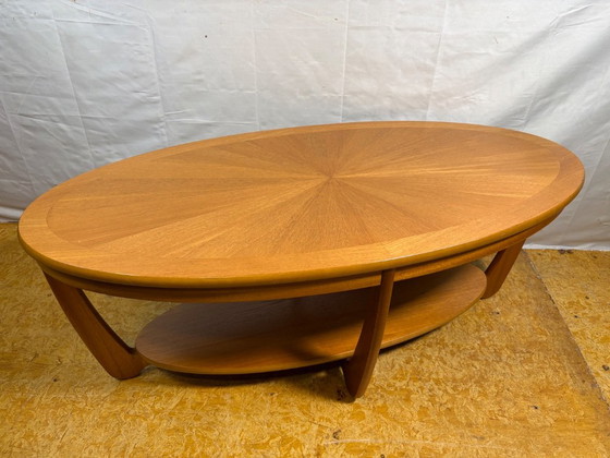 Stunning Vintage Nathan Teak Oval Coffee Table | 1960 | Iconic Sunburst Design A Stunning Mid-Century Retro (photo 7 of 7)