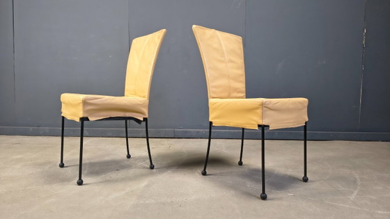 Image 1 of Chaises de salle à manger vintage en cuir, lot de 6, années 1980
