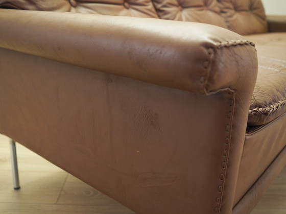 Image 1 of Canapé en cuir marron, Design danois, années 1960, Manufacture : AS Vejen Polstermøbelfabrik