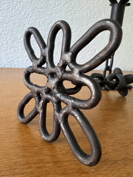 Image 1 of 60's Brutalistisch Smeedijzeren Kandelaars